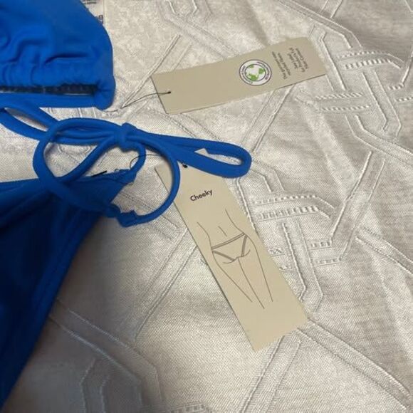 bnwt women's small blue bikini set - Picture 2 of 5